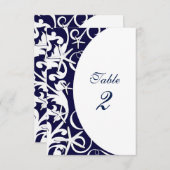 ホワイトヒトデ海軍ブルービーチテーブル番号 招待状 (正面/裏面)