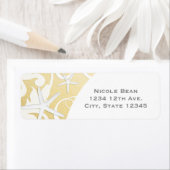 ホワイトヒトデ金ゴールドエレガントビーチ結婚式 ラベル (インサイチュ)