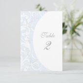 ホワイトヒトデ青ビーチ結婚式テーブル番号 招待状 (スタンド正面)