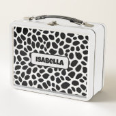 ホワイトヒョウエレガントトレンディーラグジュアリーコレクション メタルランチボックス (正面)