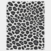 ホワイトヒョウエレガントラグジュアリー人気があるコレクション フリースブランケット (正面)