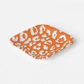 ホワイトヒョウ印刷オレンジ ペーパープレート (傾斜あり)