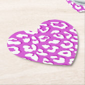 ホワイトヒョウ柄ラベンダー ペーパーコースター (アングル)