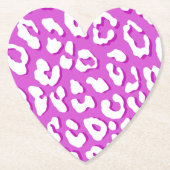 ホワイトヒョウ柄ラベンダー ペーパーコースター (正面)