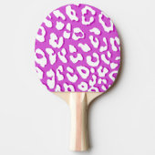 ホワイトヒョウ柄ラベンダー 卓球ラケット (正面)