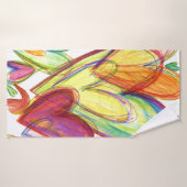 ホワイトヒーリングハートアートタオル バスタオル (バスタオル)