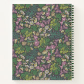 ホワイトビクトリアンデイジーパープルバタフライスケッチブック ノートブック (裏面)