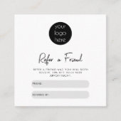 ホワイトビジネスが友人の紹介ロイヤリティを参照 スクエア名刺 (正面)