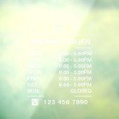 ホワイトビジネスの営業時間のロゴ ウィンドウサイン (シート3)