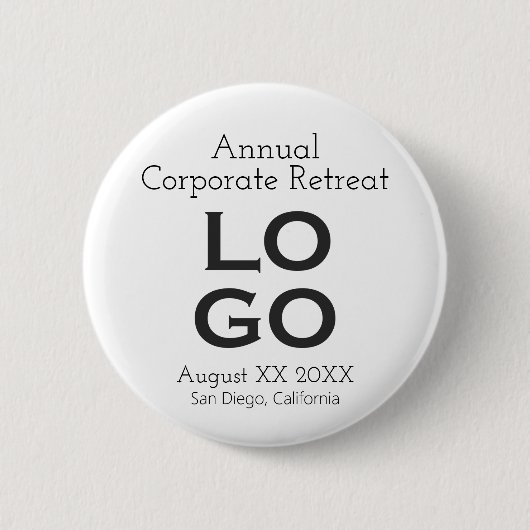 ホワイトビジネスまたは企業のイベントカスタムロゴ 缶バッジ (正面)
