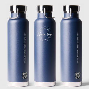 ホワイトビジネスカスタムロゴQRコードWebサイト ウォーターボトル