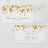 ホワイトビジネスカード上のゴールドフォイル紙吹雪 名刺 (正面/裏面)