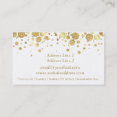 ホワイトビジネスカード上のゴールドフォイル紙吹雪 名刺 (裏面)