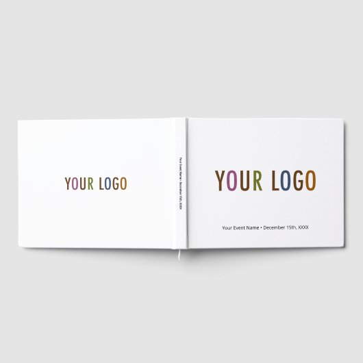 ホワイトビジネスゲストブックカスタム会社のロゴ ゲストブック (全面)