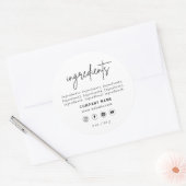 ホワイトビジネスソーシャルメディアの成分ラベル ラウンドシール (封筒)