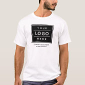 ホワイトビジネスロゴカンパニー名プロモ Tシャツ (正面)