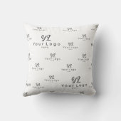 ホワイトビジネスロゴパターンブランドイベントショールーム クッション (裏面)