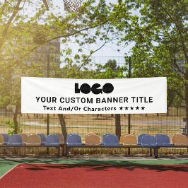 ホワイトビジネスロゴ会社ブランドアウトドア10' Long 横断幕