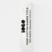 ホワイトビジネスロゴ会社ブランドアウトドア10' Long 横断幕 (縦)