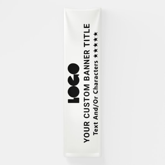 ホワイトビジネスロゴ会社ブランドアウトドア10' Long 横断幕 (縦)