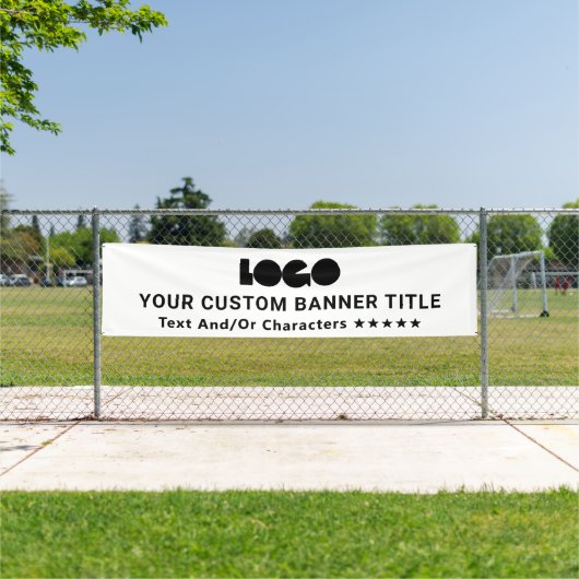 ホワイトビジネスロゴ会社ブランドアウトドア10' Long 横断幕 (インサイチュ)