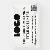 ホワイトビジネスロゴ会社QRプロモカスタムノ4'x6' 横断幕 (縦)