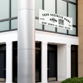 ホワイトビジネスロゴQrコード屋外10'長ビニール 横断幕 (ビルの外側)