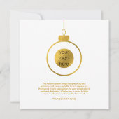 ホワイトビジネス企業のロゴクリスマスフォトカード (裏面)