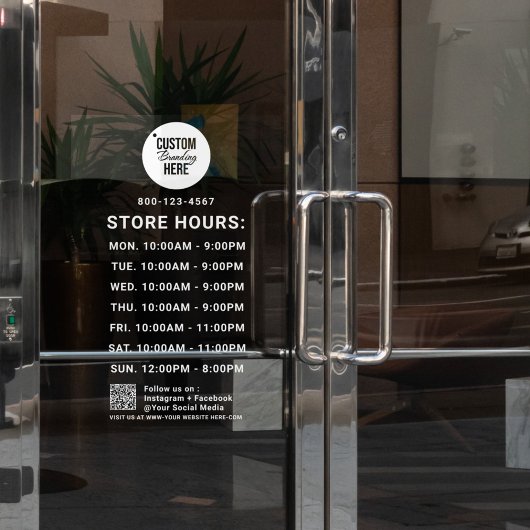 ホワイトビジネス時間ロゴQRコードソーシャルメディア ウィンドウサイン