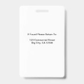 ホワイトビジネパーソナライズされたスロゴQRコード バッジ (Back)