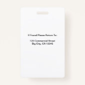 ホワイトビジネパーソナライズされたスロゴQRコード バッジ (裏面)