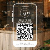 ホワイトビジネモダンスのロゴスキャン価格表QRコード ウィンドウサイン