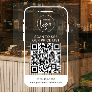 ホワイトビジネモダンスのロゴスキャン価格表QRコード ウィンドウサイン