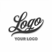 ホワイトビニールサークルバンパーのビジネスロゴ シール (正面)