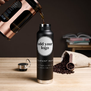 ホワイトビモダンジネスカスタム会社のロゴ ウォーターボトル