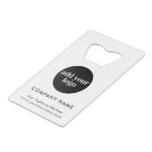 ホワイトビモダンジネスカスタム会社のロゴ クレジットカード栓抜き (正面アングル)