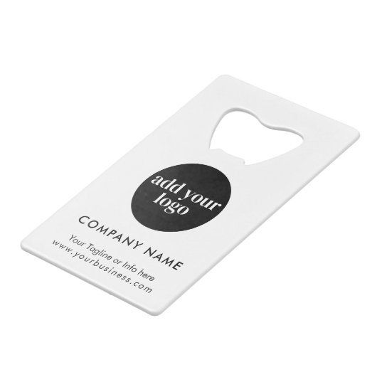 ホワイトビモダンジネスカスタム会社のロゴ クレジットカード栓抜き (正面アングル)