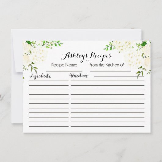 ホワイトビューティフルフローラレシピカード (正面)