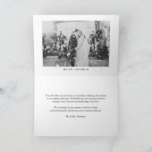 ホワイトビーエレガントテライスのスクリプ結婚ト サンキューカード (内部)