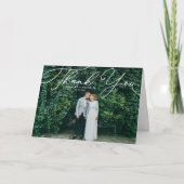 ホワイトビーエレガントテライスのスクリプ結婚ト サンキューカード (正面)