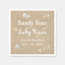 ホワイトビーチサンディトゥーズサルティキス結婚ズナプキン スタンダードカクテルナプキン