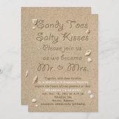 ホワイトビーチサンディトゥーズサルティキス結婚ズ 招待状 (正面/裏面)