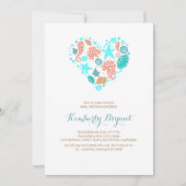 ホワイトビーチハートコー航海のスタルベビーシャワー 招待状 (正面)