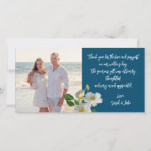 ホワイトビーチバラ結婚ズの写真ありがとう サンキューカード (正面)