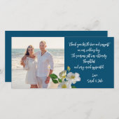 ホワイトビーチバラ結婚ズの写真ありがとう サンキューカード (正面/裏面)