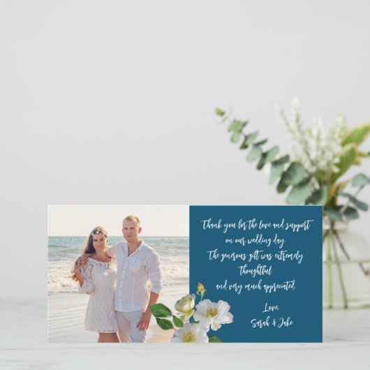 ホワイトビーチバラ結婚ズの写真ありがとう サンキューカード (スタンド正面)