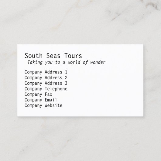 ホワイトビーチ名刺 名刺 (裏面)