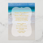 ホワイトビーチ結婚式 箔招待状 (正面)