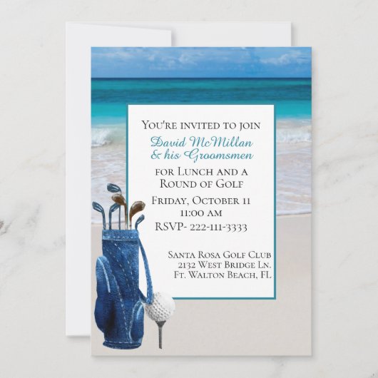 ホワイトビーチ グルームのゴルフパーティー招待状 招待状 (正面)