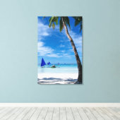 ホワイトビーチ |ボラカイ（フィリピン） キャンバスプリント (インサイチュ (ウッドフロア))